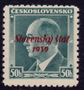 Slovakia, 1939, overprint, 50h, sc#8, used