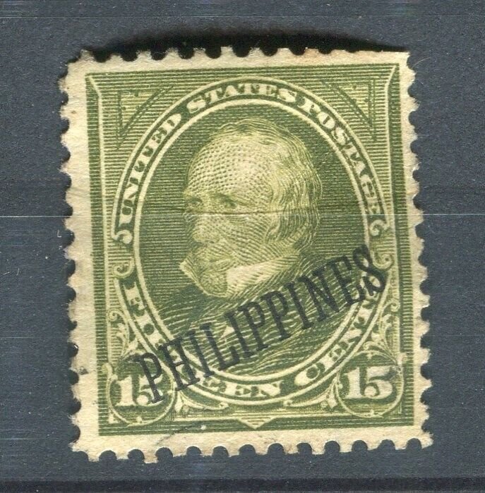 PHILIPPINES; 1899 early USA Optd. issue Mint hinged 15c. value