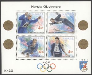 1992 Norway Scott #1021, Winter Olympics Gold Medal Winners