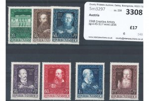 Austria 1948 Creative Artists sg1145-51 f mint c£55