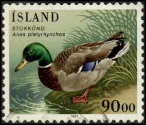 Iceland 645 - Used - 90k Mallard Duck (1987) (cv $1.05) (3)