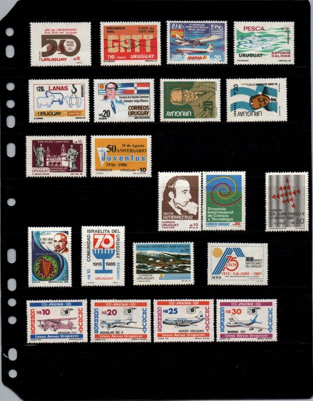 Uruguay 1986 - 1990 complete stamp collection MNH **