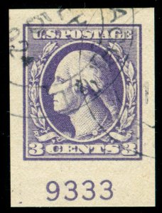 MOMEN: US STAMPS #535 USED PSE GRADED CERT SUP-98J LOT #70863