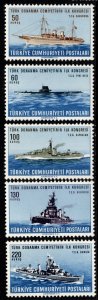 1965 Turkey Scott #- 1684-88 Turkish Naval Society Congress Set/5 MNH