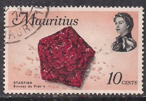 Mauritius 1972 QE2 10ct Starfish Used Wmk Upright SG 441 ( C303 )