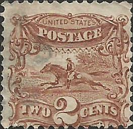 # 113 Brown Used FAULT Postal Horse And Rider (pony Express)
