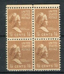 USA; 1938 early Presidential Series issue MINT MNH 1.5c. BLOCK of 4