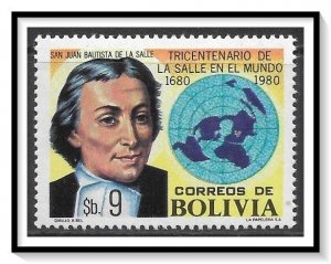 Bolivia #653 La Salle & Map MNH