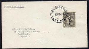 Australia 1949 Hermes 1s6d on plain typed addressed cover...