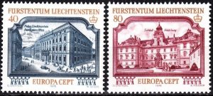 LIECHTENSTEIN 1978 EUROPA: Architecture. Complete set, MNH