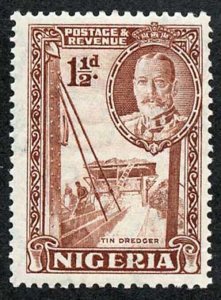 Nigeria SG36a 1936 1 1/2d brown perf 12.5 x 13.5 Fine M/M