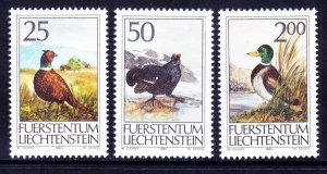 Liechtenstein 945-47 MNH 1990 Various Game Birds Set of 3 Very Fine