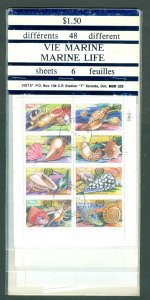 World. 48 Diff. Marine Life. In Sealed Folder.. Scotland, Nagaland, Staffa, Oman
