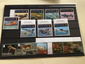 Gibraltar mint never hinged RAF and Endangered Animals stamps A14441