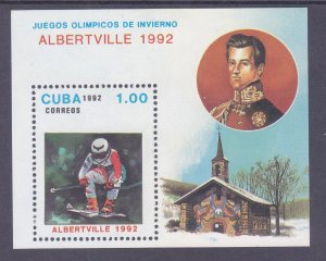Cuba 3381 MNH 1992 Winter Olympics Albertville Souvenir Sheet
