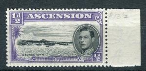 ASCENSION ISLAND; 1938 GVI issue Mint hinged Shade of 1/2d. value, Perf 13.5