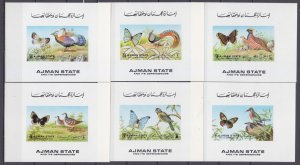 1972 Ajman 6xBb Lux  Birds and Butterflies 30,00 €