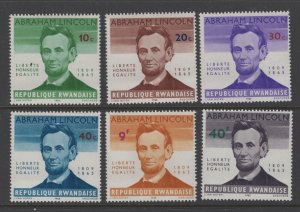 Rwanda #92-95 (1965 Abraham Lincoln  set)  VFMNH CV $3.50