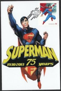 CANADA Sc #2679/83 SUPERMAN 75th ANN MAXIMUM CARD (Postcard) #60