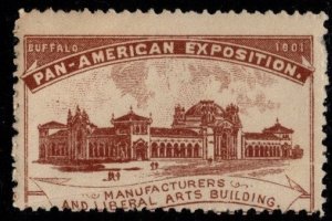 1901 US Poster Stamp Pan American Exposition Liberal Arts Building Unused