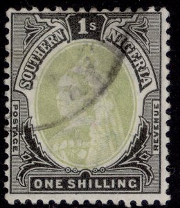 SOUTHERN NIGERIA EDVII SG6, 1s green & black, USED. Cat £38.