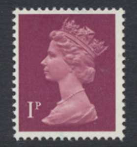 GB Machin 1p SG X925 phosphor paper  SC# MH23  MNH 1979 details/scan