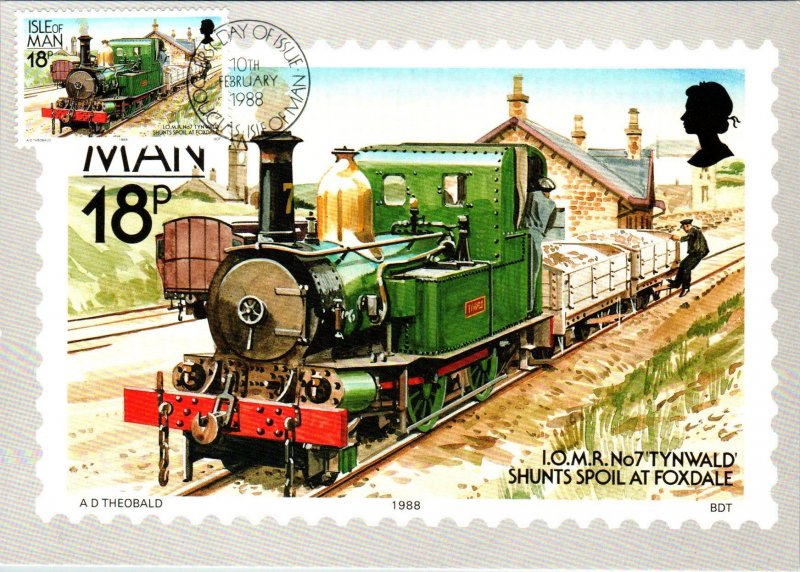 Isle of Man 347-358 Trams Trains Set of Twelve Maxi Cards U/A FDC