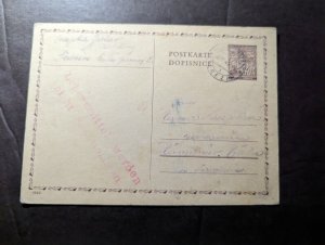 1941 Germany Bohemia Theresienstadt Ghetto Concentration Camp Postcard Cover