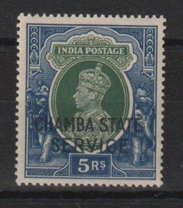 INDIAN CONVENTION STATES/CHAMBA 1940 SG O70 MM Cat £60