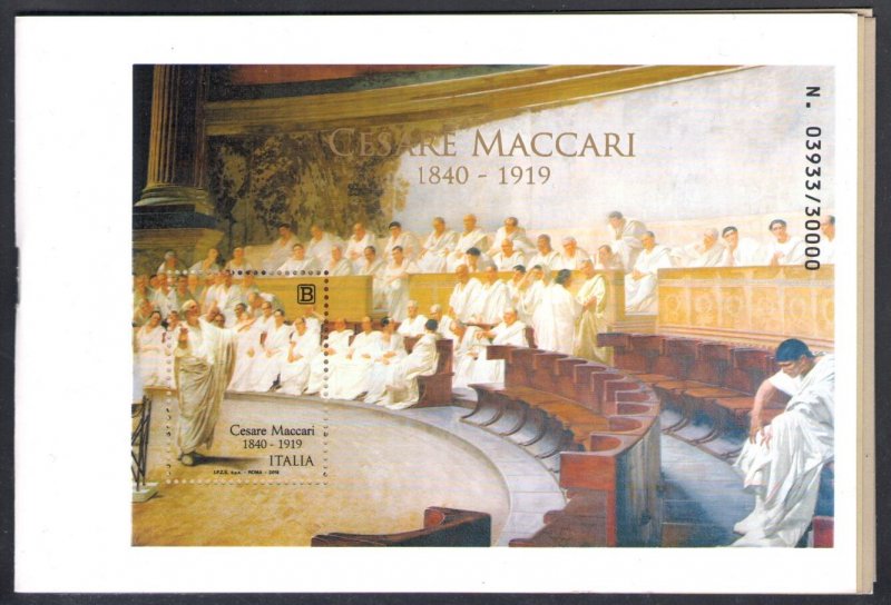 2019 ITALY, Cesare Maccari booklet, 30,000 MNH edition **