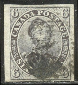 CANADA #2 Used VF BEAUTY w/Cert - 1851 6p Slate Violet