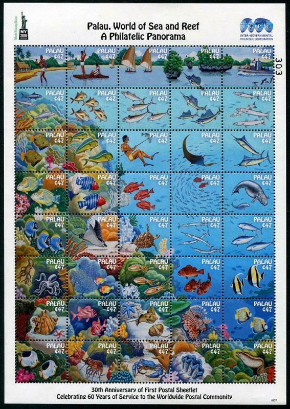 HERRICKSTAMP NEW ISSUES PALAU NYC 2016 Exhibition Marine Life Sheetlet