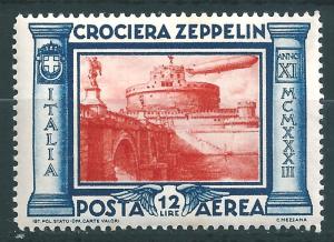 IITALY : T053  -  1933 air mail ZEPPELIN 12 L. - very leight hinged