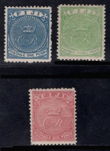 MOMEN: FIJI STAMPS SG # 10-12 1871 MINT OG H £340 LOT #68843*