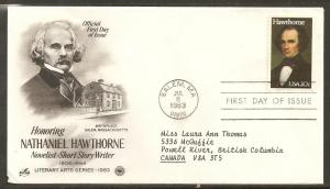 Nathaniel Hawthorne 1983 PCS Typed FDC  BIN 9186