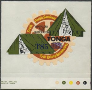 Tonga 1982 SG773b 5p on 2p Scout Jamboree and Rotary MNH