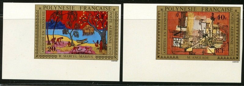 FRENCH POLYNESIA Sc#C122-C126 1975 Paintings Complete Imperforate Mint NH