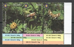 2014 Cook Islands 1990-1992strip Insects 52,00 €