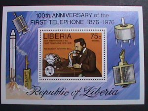LIBERIA-1976 CENTERNARY OF FIRST TELEPHONE-1876-MNH S/S VERY FINE