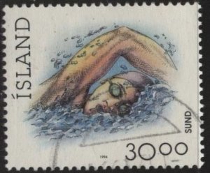 Iceland 711A (used) sports: swimming (1994)