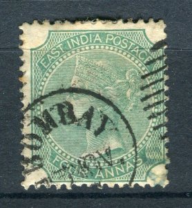 INDIA; 1880s classic QV issue fine used 4a. value fine BOMBAY POSTMARK