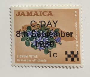 Jamaica 1969 Scott 279 MH - 1c on 1p, Issue of 1964 Overprinted C-Day