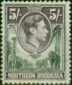 Northern Rhodesia 1938 5s Grey & Dull Violet SG43 Fine MM (2)