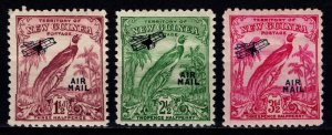 New Guinea 1932-34 Air Mail Postage Optd., 1½d, 2½d & 3½d [Unused]
