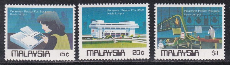 Malaysia # 283-285, Kuala Lumpur Post Office Opening, NH, 1/2 Cat.