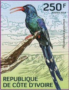 Birds Stamp Phoeniculus Purpureus Phoeniculus Castaneiceps S/S MNH #1564-1567