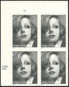 PCBstamps   US #3943 PB $1.48(4x37c)Greta Garbo, MNH, (PB-1)