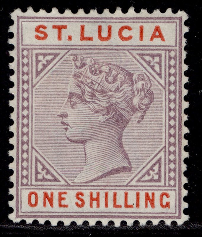 ST. LUCIA QV SG50, 1s dull mauve & red, M MINT. Cat £16. DIE II 