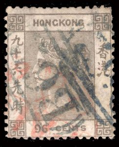 MOMEN: HONG KONG SG #19y WMK INVERTED & REVERSED SCARCE USED £1,900 LOT #65592