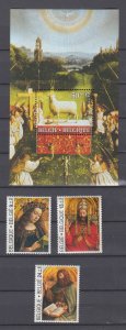 Z27119 J L,Stamps 1986 belgium mnh set plus s/s #b1048-51  art